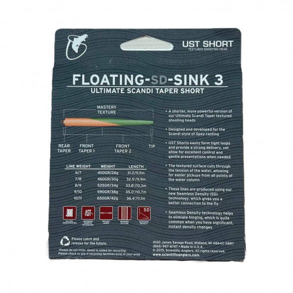 Рыболовная леска Scientific Anglers UST Short St-10/11-F/S3 Floating - SD - Sink 3 125130 во Владимире