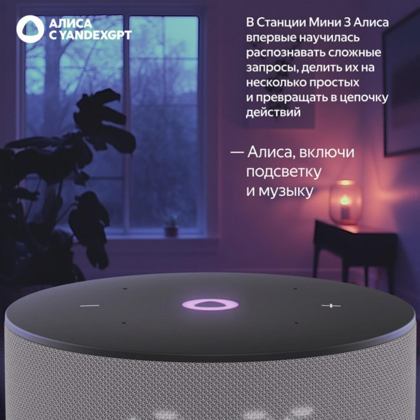 Умная колонка Яндекс Станция Мини 3 c Алисой на YandexGPT, серая во Владимире