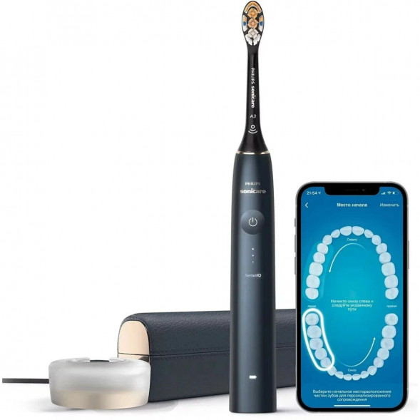Звуковая зубная щетка Philips Sonicare 9900 Prestige HX9992, темно-синий во Владимире