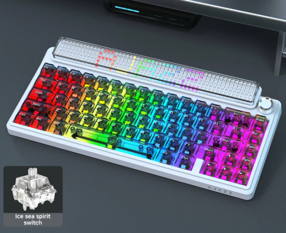 Беспроводная игровая механическая клавиатура Ajazz Pixel 68, 8K, Hot-Swap, RGB, с матричным LED экраном во Владимире