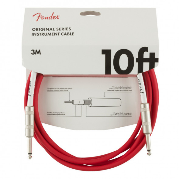 Инструментальный кабель Fender Original Series 10 Ft, 3 м, Jack 6.3, красный во Владимире