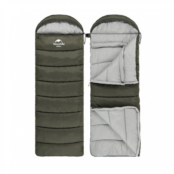 Спальный мешок Naturehike U250 (Левый), зеленый во Владимире