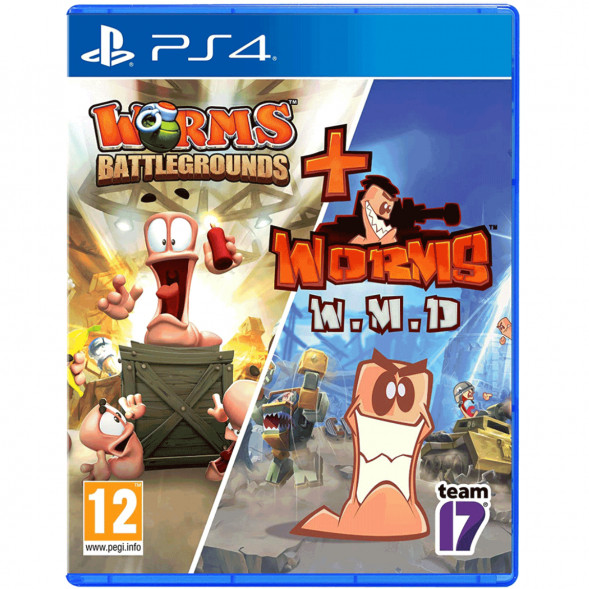 Игра Worms Battlegrounds + Worms W.M.D. Double Pack [PS4, английская версия + русские субтитры] во Владимире