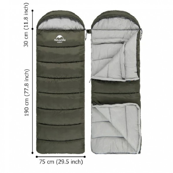 Спальный мешок Naturehike U250 (Левый), коричневый во Владимире