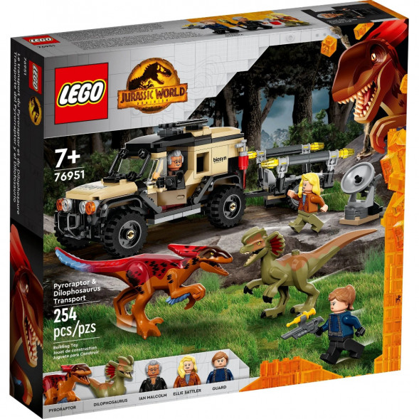 Конструктор LEGO Jurassic World 76951 Перевозка пирораптора и дилофозавра во Владимире
