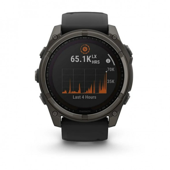 Умные часы Garmin Fenix 8, 51 мм, Solar, Sapphire Carbon Gray DLC Titanium with Black/Pebble Gray Silicone 010-02907-10 во Владимире