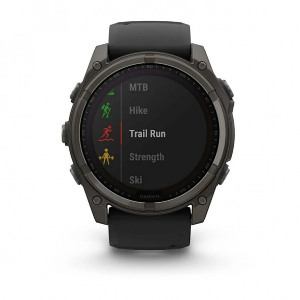 Умные часы Garmin Fenix 8, 51 мм, Solar, Sapphire Carbon Gray DLC Titanium with Black/Pebble Gray Silicone 010-02907-10 во Владимире