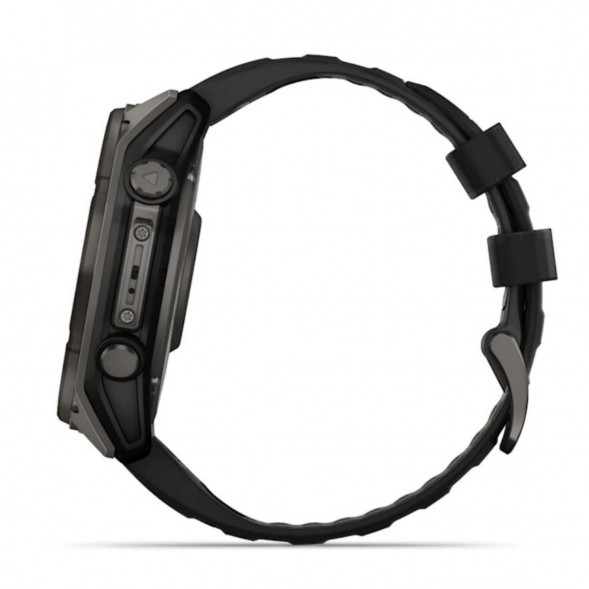 Умные часы Garmin Fenix 8, 51 мм, Solar, Sapphire Carbon Gray DLC Titanium with Black/Pebble Gray Silicone 010-02907-10 во Владимире