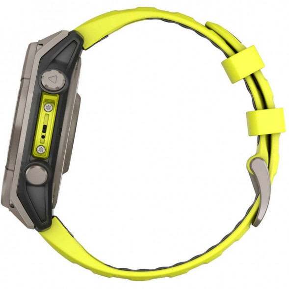 Умные часы Garmin Fenix 8, 51 мм, Solar, Sapphire Titanium with AMP Yellow/Graphite Silicone Band 010-02907-20 во Владимире