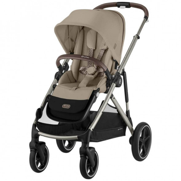 Детская коляска Cybex Gazelle S TPE Almond Beige с корзиной и дождевиком во Владимире