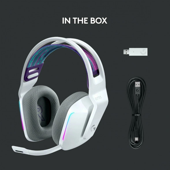 Игровая гарнитура Logitech G733 RGB Lightspeed Wireless, белый во Владимире