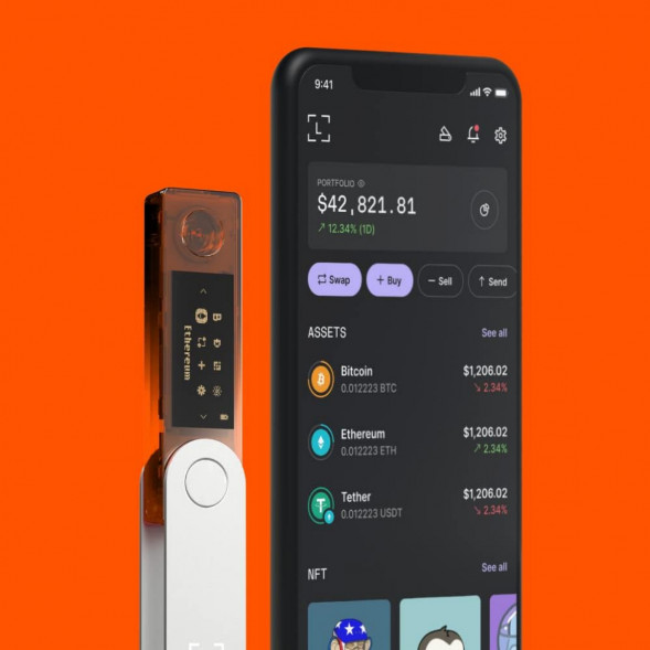 Аппаратный криптокошелек Ledger Nano X, BTC Orange  во Владимире