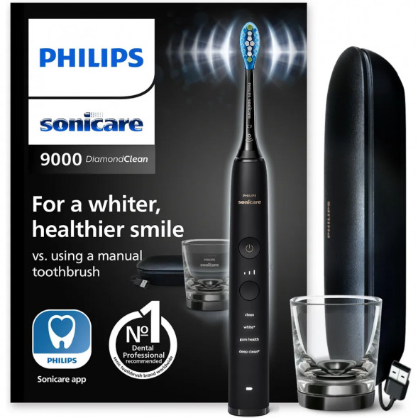 Электрическая зубная щетка Philips Sonicare Diamond Clean 9000 с USB-футляром и зарядным стеклом HX9911/09 во Владимире