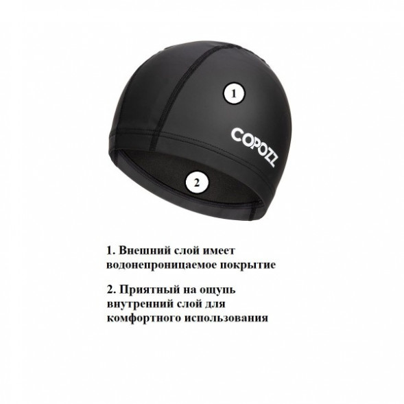 Шапочка для бассейна Copozz (черный) во Владимире